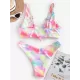 Gradient Tankini Square-Neck Split Bikini Swimsuit Gradient Tankini Square-Neck Split Bikini Swimsuit