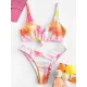 Gradient Tankini Square-Neck Split Bikini Swimsuit Gradient Tankini Square-Neck Split Bikini Swimsuit