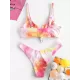Gradient Tankini Square-Neck Split Bikini Swimsuit Gradient Tankini Square-Neck Split Bikini Swimsuit