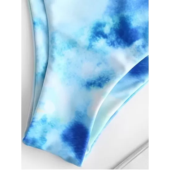 Gradient Tankini Square-Neck Split Bikini Swimsuit Gradient Tankini Square-Neck Split Bikini Swimsuit
