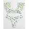 Polka-Dot Puff Sleeves Split Tankini Swimsuit