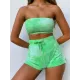 Sporty Tie-Dyed Gradient Bandeau Split Tankini Swimsuit Sporty Tie-Dyed Gradient Bandeau Split Tankini Swimsuit