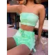 Sporty Tie-Dyed Gradient Bandeau Split Tankini Swimsuit Sporty Tie-Dyed Gradient Bandeau Split Tankini Swimsuit