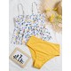 Floral-Print Falbala Split Tankini Swimsuit Floral-Print Falbala Split Tankini Swimsuit