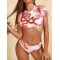 Chinese Style Printed Short Sleeve Split Wetsuit