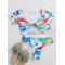 Floral-Print Knotted Short Sleeve Split Tankini Swimsuit