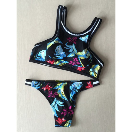 Sports Style Floral Bralette Tankini Swimwear Sports Style Floral Bralette Tankini Swimwear