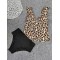 Leopard Falbala Tankini Wetsuit Swimwear