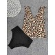 Leopard Falbala Tankini Wetsuit Swimwear Leopard Falbala Tankini Wetsuit Swimwear
