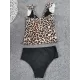 Leopard Falbala Tankini Wetsuit Swimwear Leopard Falbala Tankini Wetsuit Swimwear