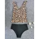Leopard Falbala Tankini Wetsuit Swimwear Leopard Falbala Tankini Wetsuit Swimwear