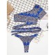 Leopard Print Bandage One-Shoulder Split Tankini Swimsuit Leopard Print Bandage One-Shoulder Split Tankini Swimsuit