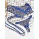 Leopard Print Bandage One-Shoulder Split Tankini Swimsuit Leopard Print Bandage One-Shoulder Split Tankini Swimsuit