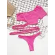Leopard Print Bandage One-Shoulder Split Tankini Swimsuit Leopard Print Bandage One-Shoulder Split Tankini Swimsuit