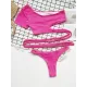 Leopard Print Bandage One-Shoulder Split Tankini Swimsuit Leopard Print Bandage One-Shoulder Split Tankini Swimsuit