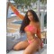 Off-The-Shoulder Long Sleeve Tie-Dyed Tankini Swimwear