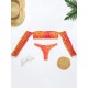Off-The-Shoulder Long Sleeve Tie-Dyed Tankini Swimwear Off-The-Shoulder Long Sleeve Tie-Dyed Tankini Swimwear