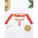 Off-The-Shoulder Long Sleeve Tie-Dyed Tankini Swimwear Off-The-Shoulder Long Sleeve Tie-Dyed Tankini Swimwear
