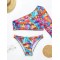 One-Shoulder Color-Block Brazilian Tankini Swimwear