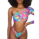 One-Shoulder Color-Block Brazilian Tankini Swimwear One-Shoulder Color-Block Brazilian Tankini Swimwear