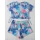 Short Sleeve Tie-Dyed Boardshort Tankini Swimwear Short Sleeve Tie-Dyed Boardshort Tankini Swimwear