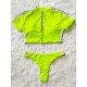 Short Sleeve Zipper Tight Brazilian Tankini Swimwear Short Sleeve Zipper Tight Brazilian Tankini Swimwear