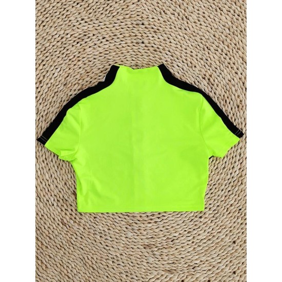 Short Sleeve Zipper Tight Brazilian Tankini Swimwear Short Sleeve Zipper Tight Brazilian Tankini Swimwear