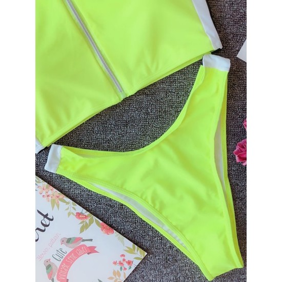 Short Sleeve Zipper Tight Brazilian Tankini Swimwear Short Sleeve Zipper Tight Brazilian Tankini Swimwear