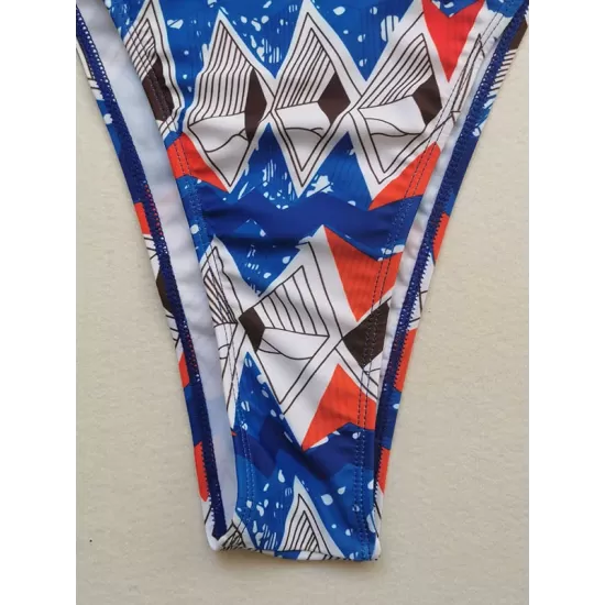 Short Sleeve Floral Tight Brazilian Tankini Swimwear Short Sleeve Floral Tight Brazilian Tankini Swimwear