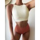 Sleeveless Solid Color Bandage High-Waisted Tankini Swimwear Sleeveless Solid Color Bandage High-Waisted Tankini Swimwear