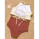 Sleeveless Solid Color Bandage High-Waisted Tankini Swimwear Sleeveless Solid Color Bandage High-Waisted Tankini Swimwear