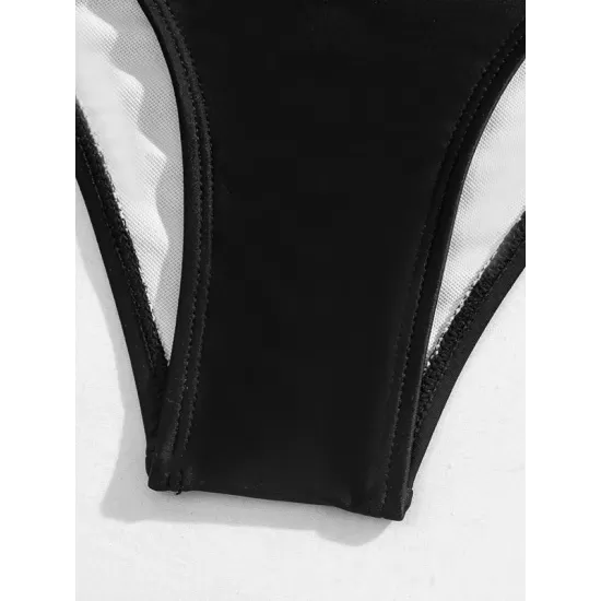 Spaghetti-Neck Monstera Ceriman High-Waisted Split Tankini Swimsuit Spaghetti-Neck Monstera Ceriman High-Waisted Split Tankini Swimsuit