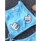 Round-Neck Cartoon Print Padded Bandage Split Tankini Swimsuit Round-Neck Cartoon Print Padded Bandage Split Tankini Swimsuit