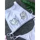 Round-Neck Cartoon Print Padded Bandage Split Tankini Swimsuit Round-Neck Cartoon Print Padded Bandage Split Tankini Swimsuit
