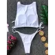 Round-Neck Cartoon Print Padded Bandage Split Tankini Swimsuit Round-Neck Cartoon Print Padded Bandage Split Tankini Swimsuit