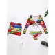 Colorful Long Sleeve Split Tankini Swimsuit+Cover-Ups Three-Piece Set Colorful Long Sleeve Split Tankini Swimsuit+Cover-Ups Three-Piece Set
