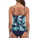 Leaves Printing Backless Slim Tankini Swimsuit Leaves Printing Backless Slim Tankini Swimsuit
