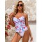 Floral Printed Spaghetti-Neck Tankini Swimsuit