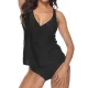 Floral Printed Plunging Bowknot Tankini Swimsuit Floral Printed Plunging Bowknot Tankini Swimsuit