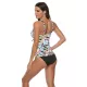 Floral Printed Plunging Bowknot Tankini Swimsuit Floral Printed Plunging Bowknot Tankini Swimsuit
