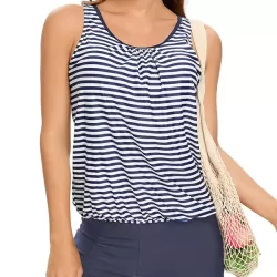 Ethnic Printed Adjustable Spaghetti-Neck Tankini Swimsuit