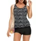 Ethnic Printed Adjustable Spaghetti-Neck Tankini Swimsuit Ethnic Printed Adjustable Spaghetti-Neck Tankini Swimsuit