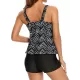 Ethnic Printed Adjustable Spaghetti-Neck Tankini Swimsuit Ethnic Printed Adjustable Spaghetti-Neck Tankini Swimsuit