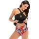 Floral Printed Falbala High-Waisted Tankini Swimwear Floral Printed Falbala High-Waisted Tankini Swimwear