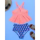 Floral Printed Falbala High-Waisted Tankini Swimwear Floral Printed Falbala High-Waisted Tankini Swimwear