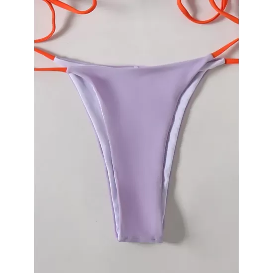 Plain Short Sleeve Split-Joint Drawstring Tankini Swimwear Plain Short Sleeve Split-Joint Drawstring Tankini Swimwear