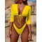 Plain Knot Front Bikinis Swimwear