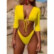 Plain Knot Front Bikinis Swimwear Plain Knot Front Bikinis Swimwear