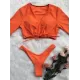 Plain Knot Front Bikinis Swimwear Plain Knot Front Bikinis Swimwear