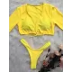 Plain Knot Front Bikinis Swimwear Plain Knot Front Bikinis Swimwear